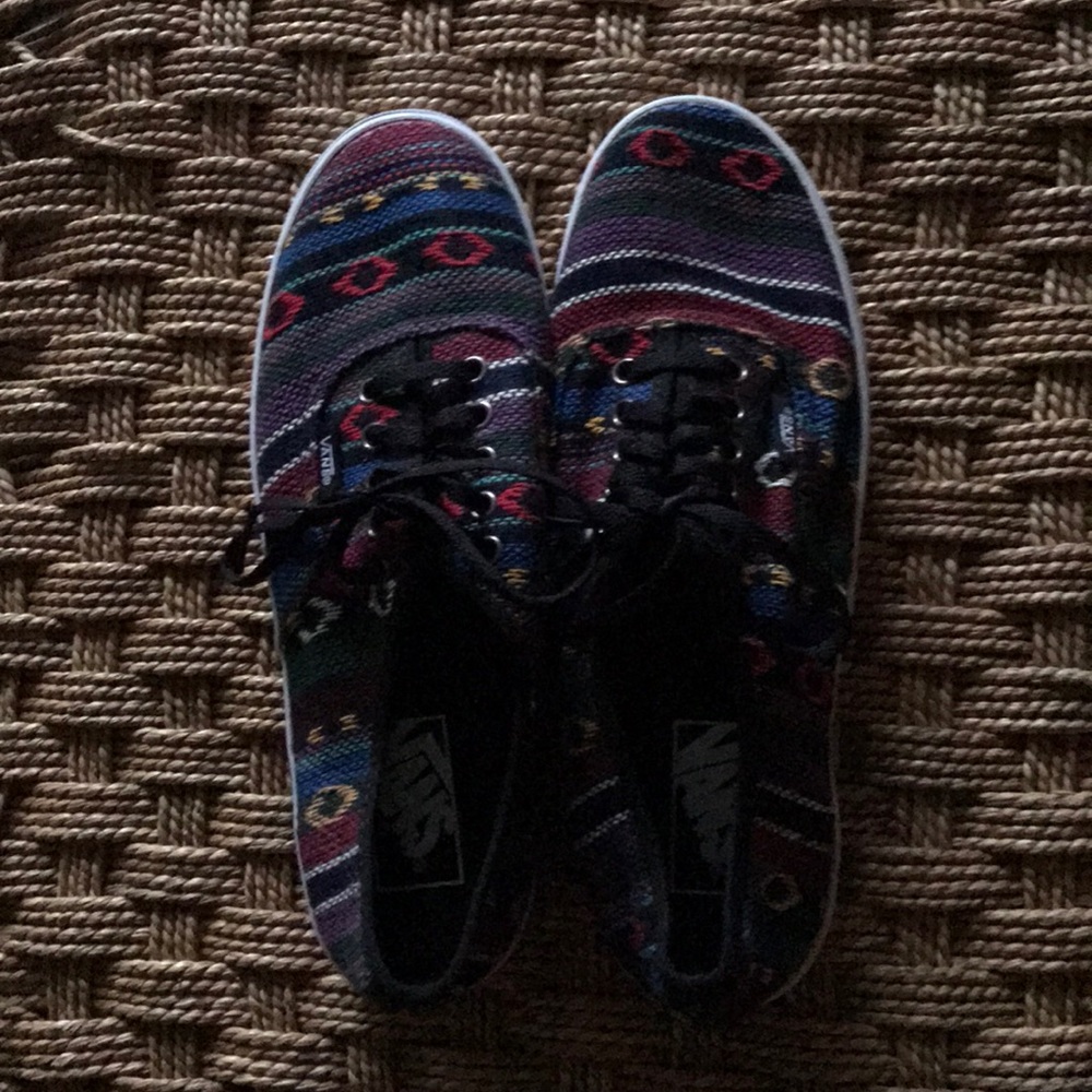 2/$45 Tribal like material print Vans